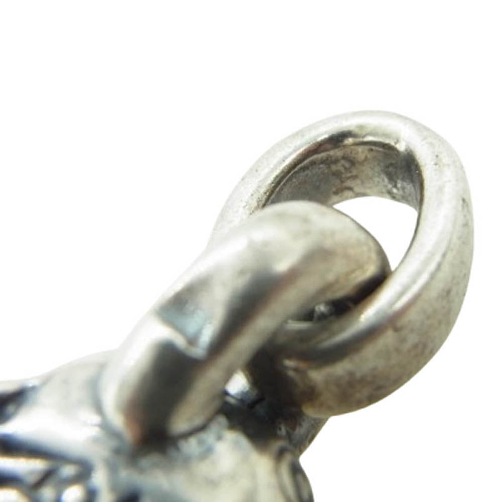 BILL WALL LEATHER ビルウォールレザー SKULL WITH HELMET & FANGS スカル wヘルメット ファング ペンダントトップ 18Kゴールドサダー シルバー系【中古】