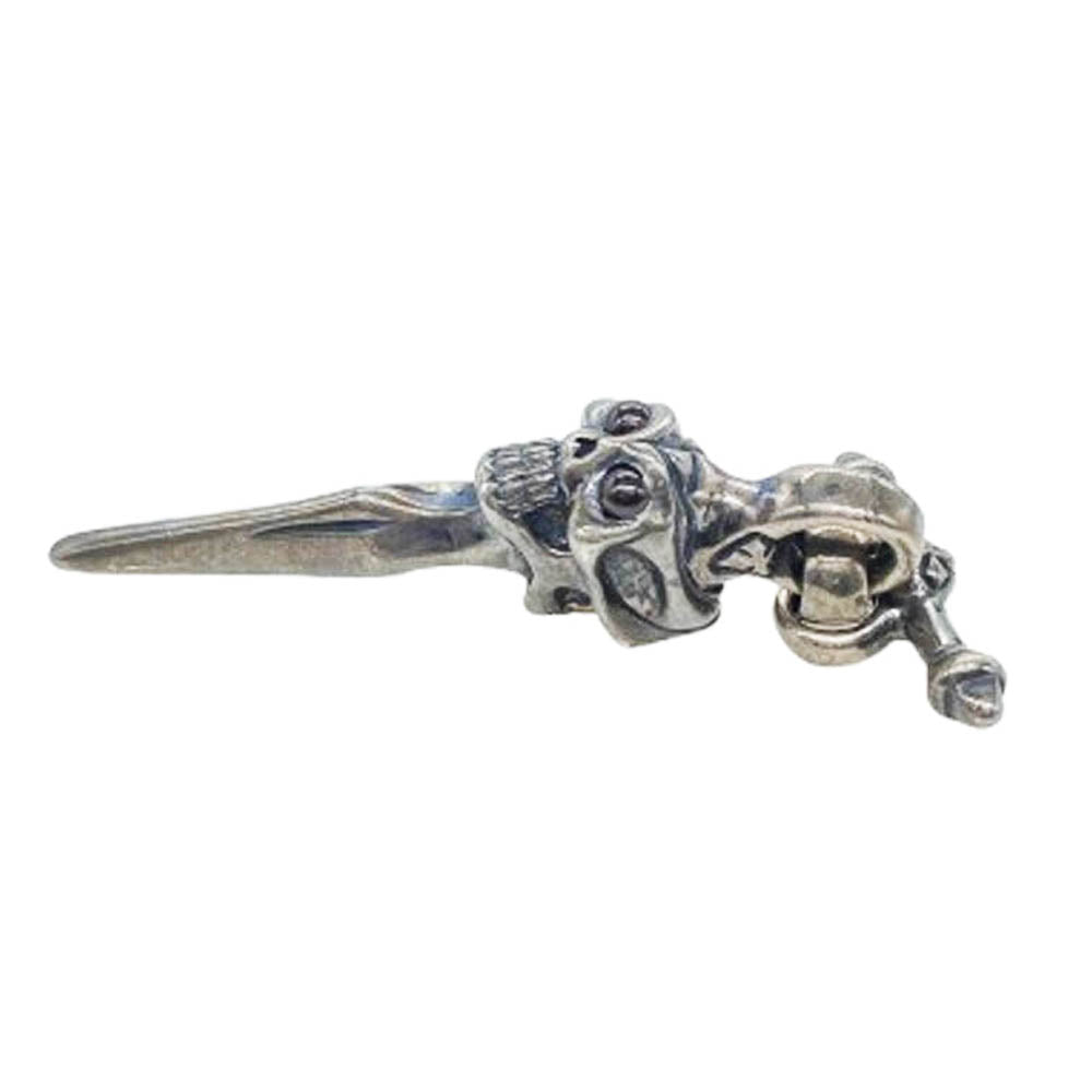 BILL WALL LEATHER ビルウォールレザー アルティメット ダブル スカル ダガー w/ストーンアイ Tバー ペンダントトップ シルバー系【中古】