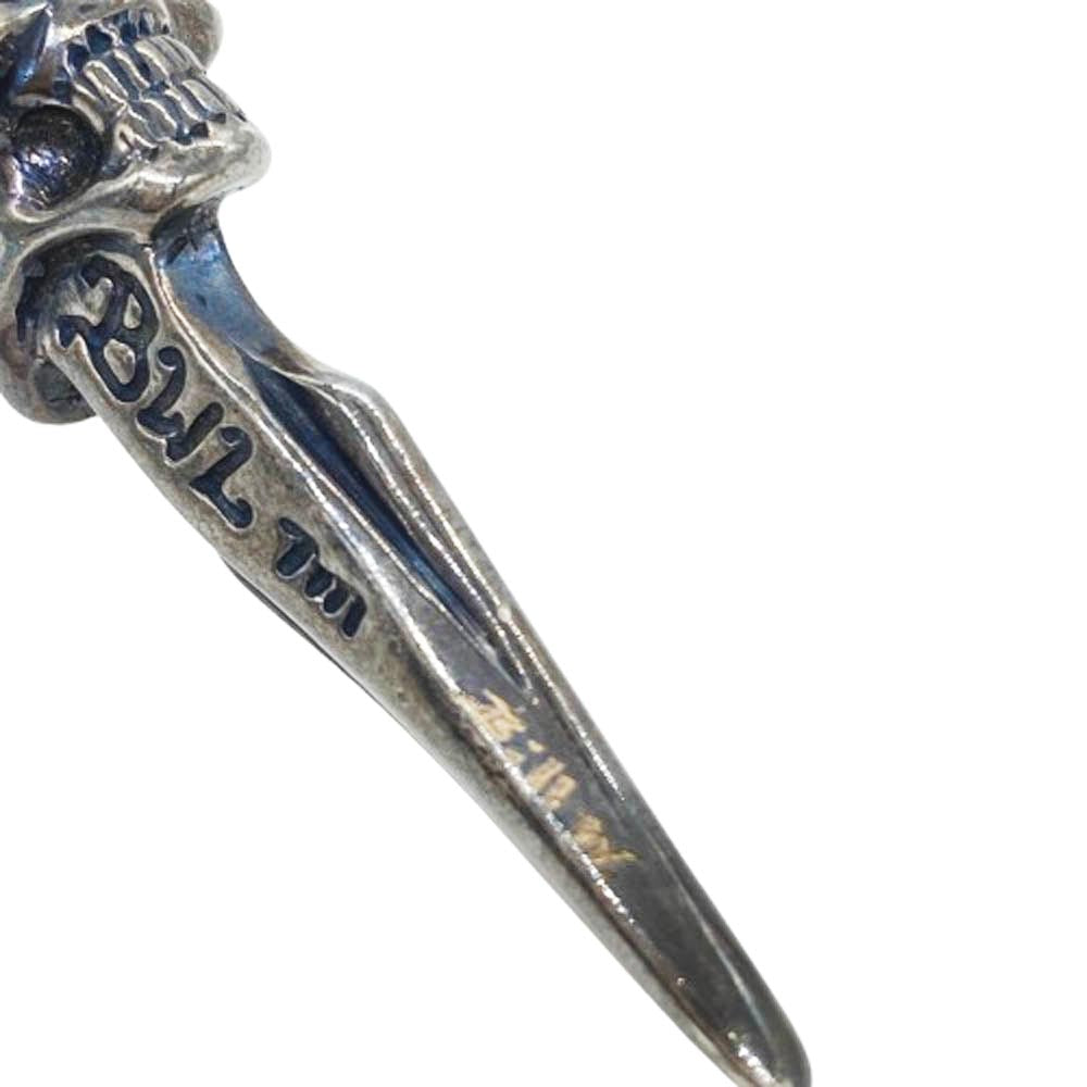 BILL WALL LEATHER ビルウォールレザー アルティメット ダブル スカル ダガー w/ストーンアイ Tバー ペンダントトップ シルバー系【中古】