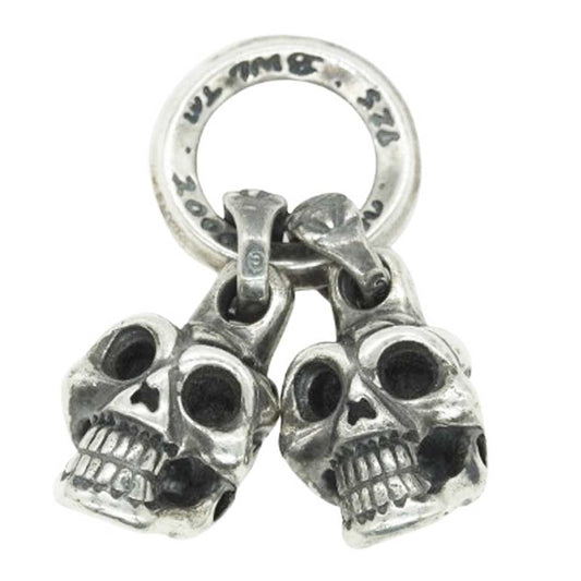 BILL WALL LEATHER ビルウォールレザー ダブル アルティメット スカル ペンダント トップ シルバー系【中古】