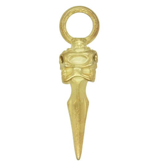 BILL WALL LEATHER ビルウォールレザー アルティメット ダブル スカル ダガー ペンダントトップ ゴールドコーティング スターリングシルバー ゴールド系【中古】