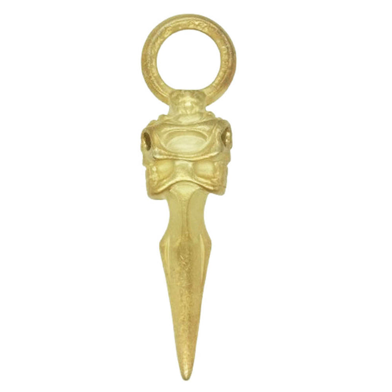 BILL WALL LEATHER ビルウォールレザー アルティメット ダブル スカル ダガー ペンダントトップ ゴールドコーティング スターリングシルバー ゴールド系【中古】