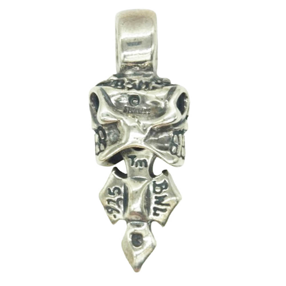 BILL WALL LEATHER ビルウォールレザー ダブル スカル Cクロス ペンダントトップ シルバー系【中古】