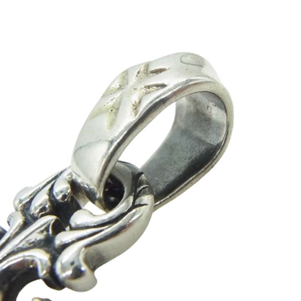 BILL WALL LEATHER ビルウォールレザー サイド スカル クラウン ペンダントトップ w/K18スパイダーウェブ シルバー系【中古】