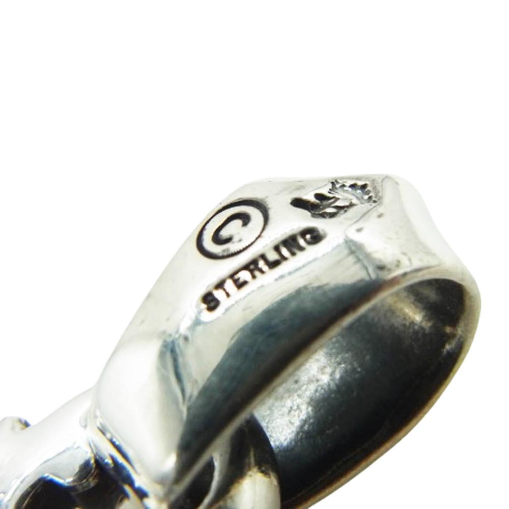 BILL WALL LEATHER ビルウォールレザー サイド スカル クラウン ペンダントトップ w/K18スパイダーウェブ シルバー系【中古】