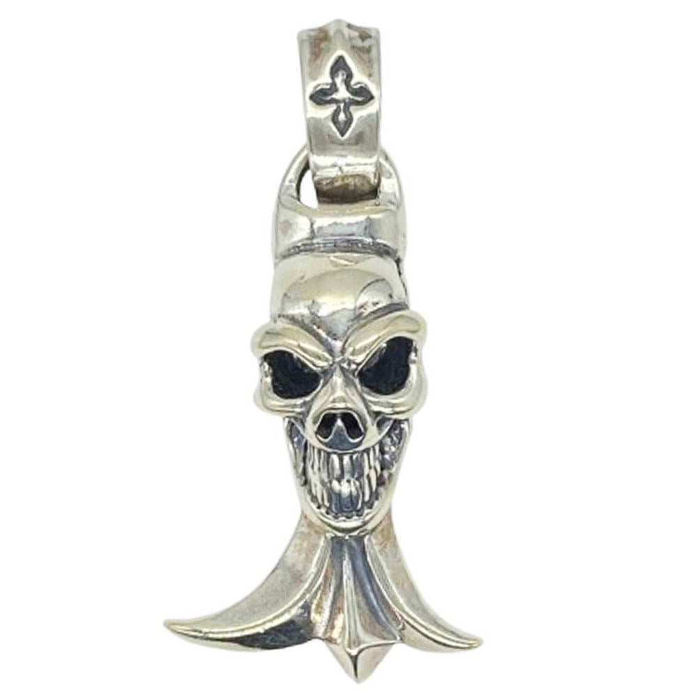 BILL WALL LEATHER ビルウォールレザー グッドラック スカル ゴシックエンド クロスベイル ペンダントトップ シルバー系【中古】