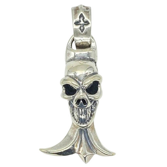 BILL WALL LEATHER ビルウォールレザー グッドラック スカル ゴシックエンド クロスベイル ペンダントトップ シルバー系【中古】