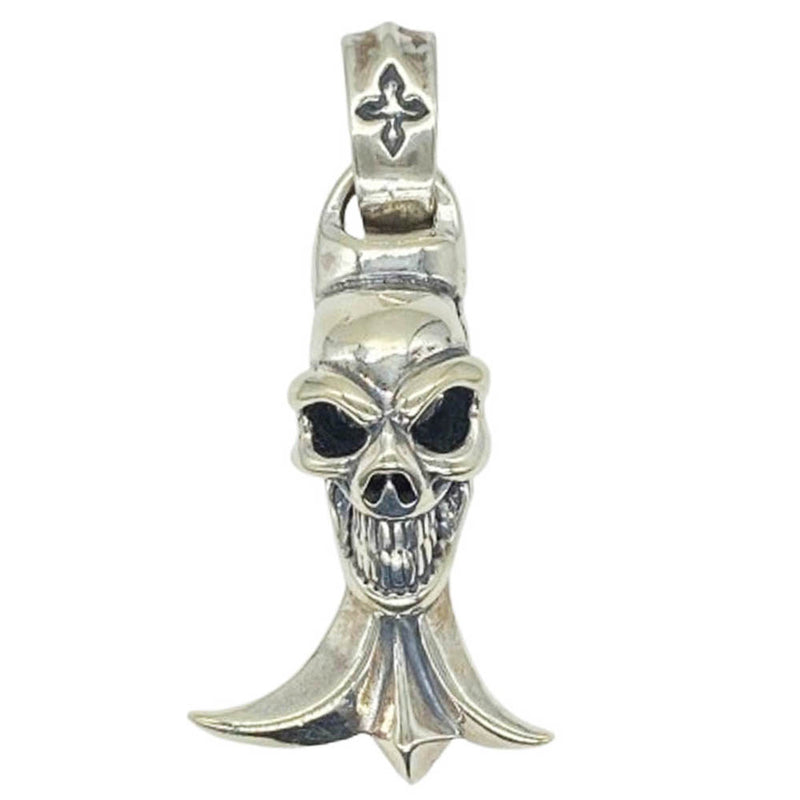 BILL WALL LEATHER ビルウォールレザー グッドラック スカル ゴシックエンド クロスベイル ペンダントトップ シルバー系【中古】