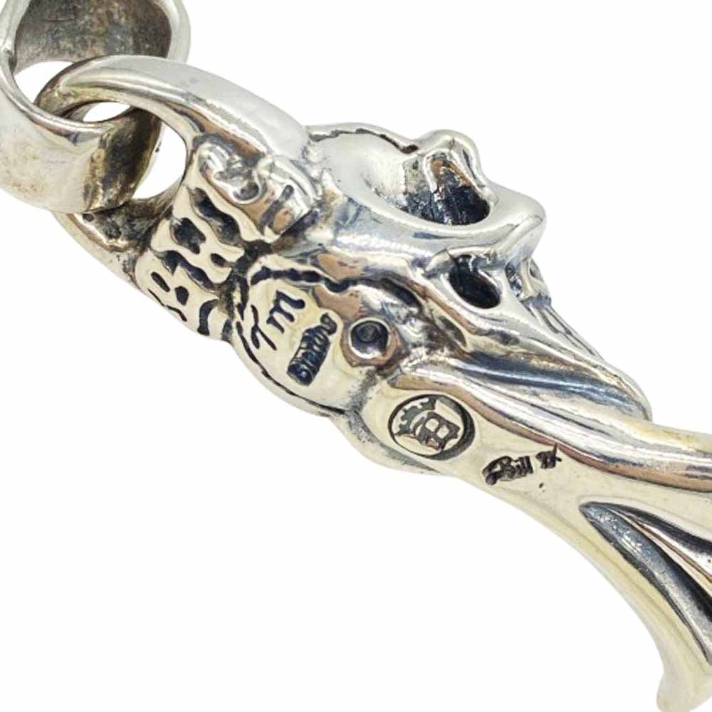 BILL WALL LEATHER ビルウォールレザー グッドラック スカル ゴシックエンド クロスベイル ペンダントトップ シルバー系【中古】