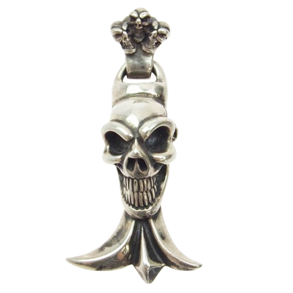 BILL WALL LEATHER ビルウォールレザー グッドラック スカル ゴシックエンド トリプルスカルベイル ペンダントトップ シルバー系【中古】