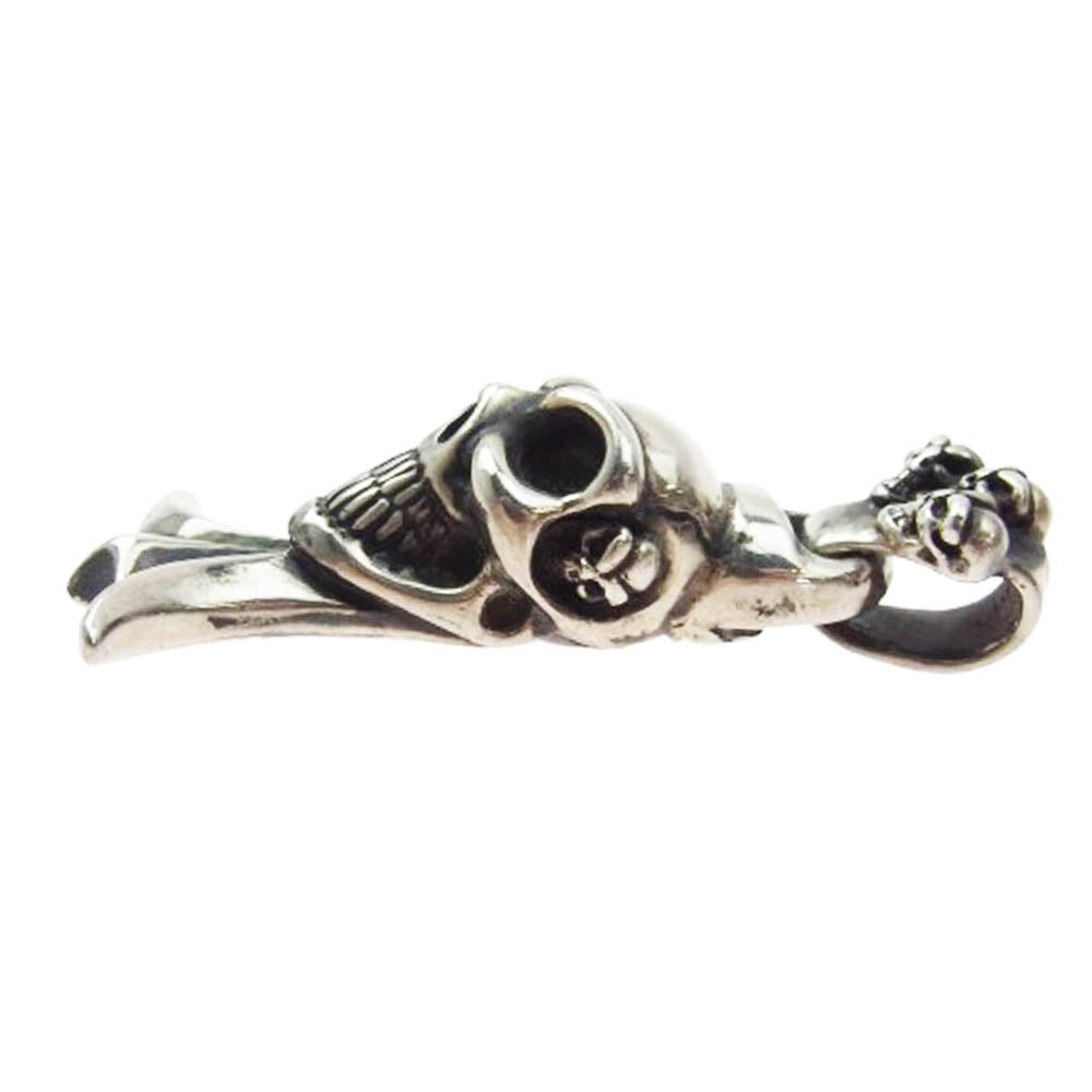 BILL WALL LEATHER ビルウォールレザー グッドラック スカル ゴシックエンド トリプルスカルベイル ペンダントトップ シルバー系【中古】