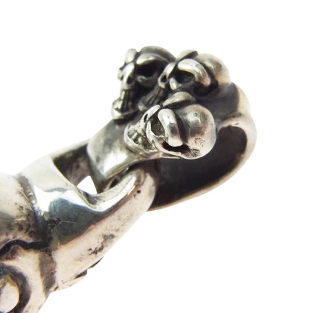 BILL WALL LEATHER ビルウォールレザー グッドラック スカル ゴシックエンド トリプルスカルベイル ペンダントトップ シルバー系【中古】