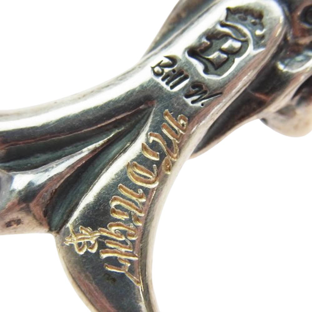 BILL WALL LEATHER ビルウォールレザー グッドラック スカル ゴシッククロス ペンダントトップ w/ストーンアイ シルバー系【中古】