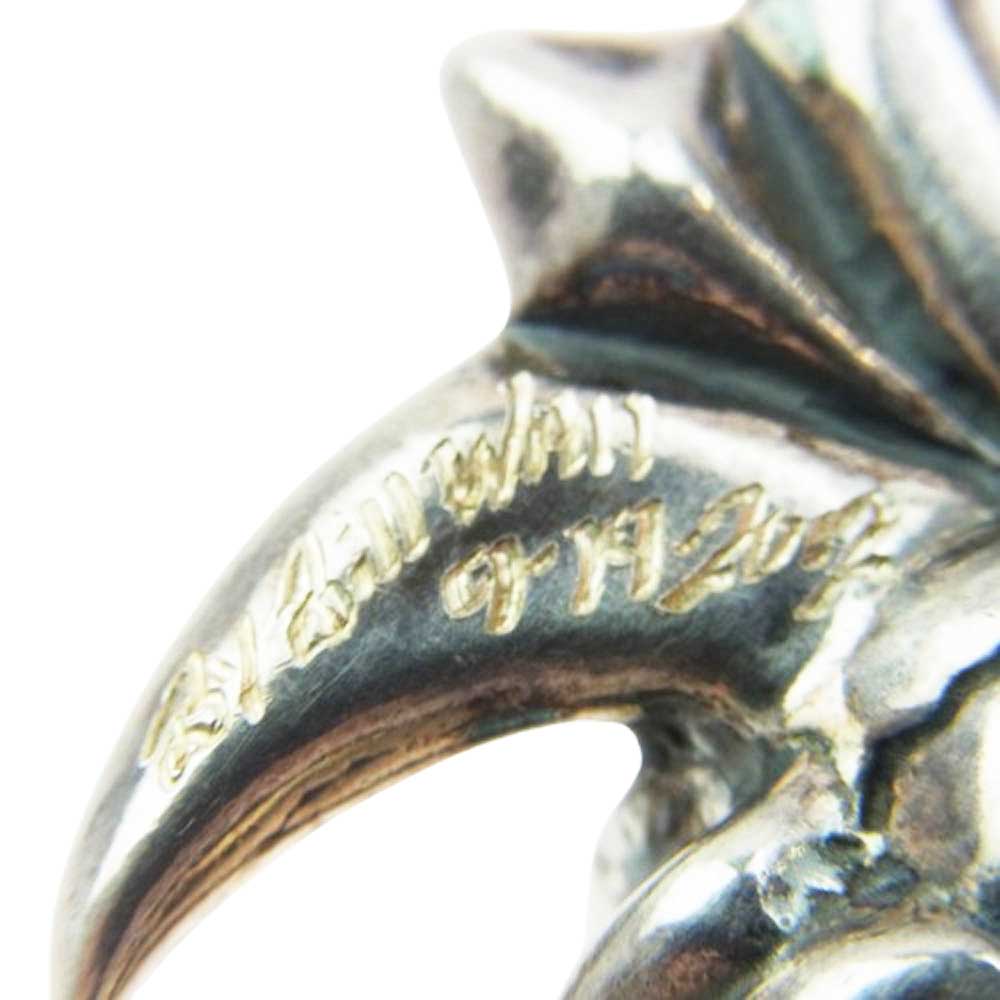 BILL WALL LEATHER ビルウォールレザー グッドラック スカル ゴシッククロス ペンダントトップ w/ストーンアイ シルバー系【中古】