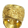 BILL WALL LEATHER ビルウォールレザー Flying tire Graffiti Master Skull フライングタイヤマスタースカルリング w/ゴールドコーティング スターリングシルバー ゴールド系 19.5号【中古】