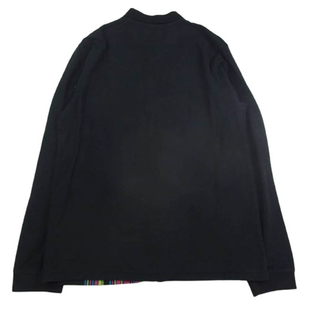 STUSSY ステューシー 19AW 1140114 Simon Longsleeve Zip Polo ジップアップ ストライプ 長袖 ポロシャツ マルチカラー ブラック系 XL【中古】