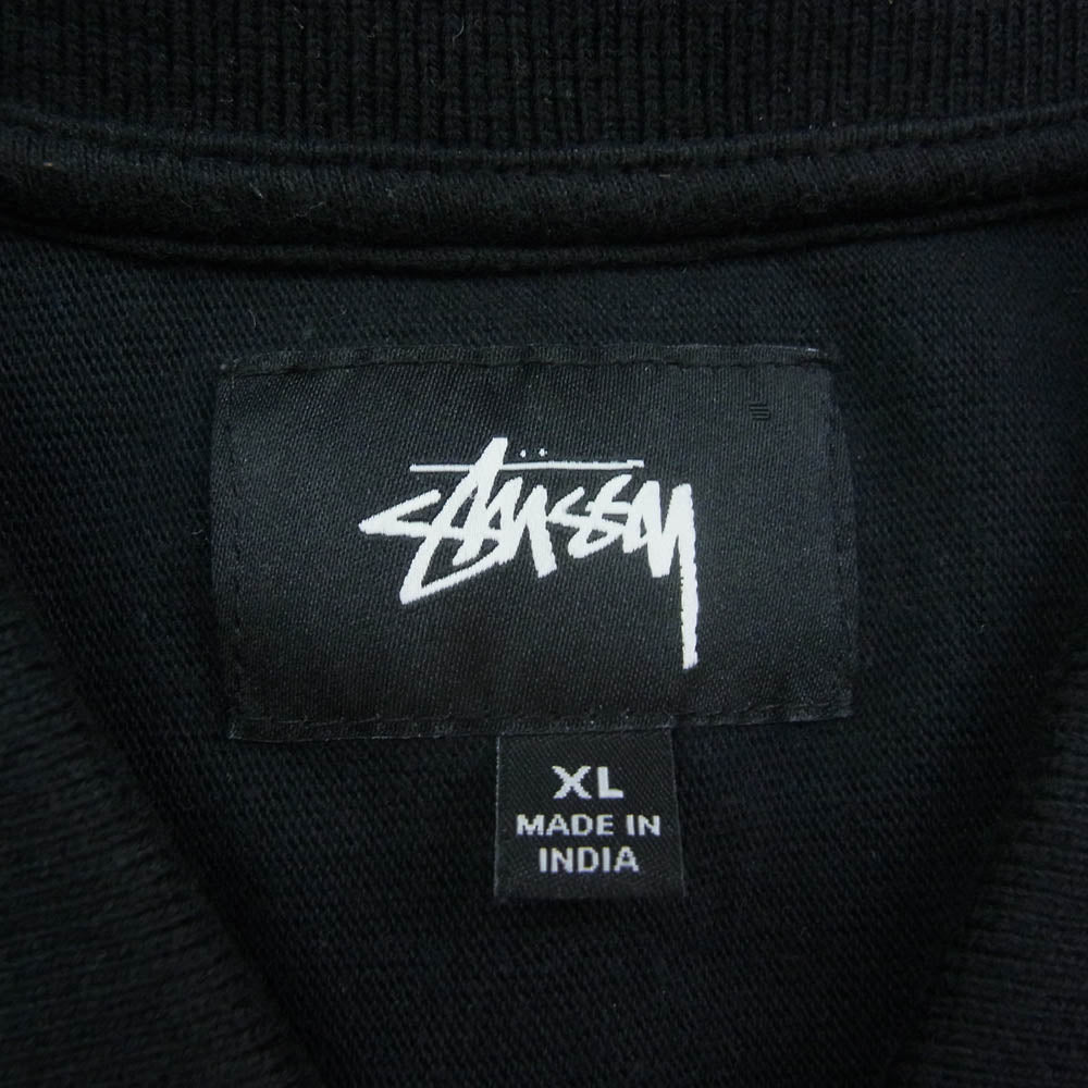 STUSSY ステューシー 19AW 1140114 Simon Longsleeve Zip Polo ジップアップ ストライプ 長袖 ポロシャツ マルチカラー ブラック系 XL【中古】