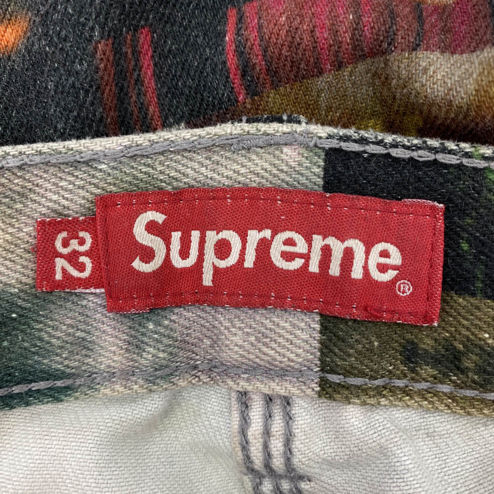 Supreme シュプリーム 21AW Nas and DMX Collage Double Knee Denim Painter アンド DMX コラージュ ダブル ニー デニム ペインター パンツ マルチ デニム パンツ 32サイズ マルチカラー系 32【中古】