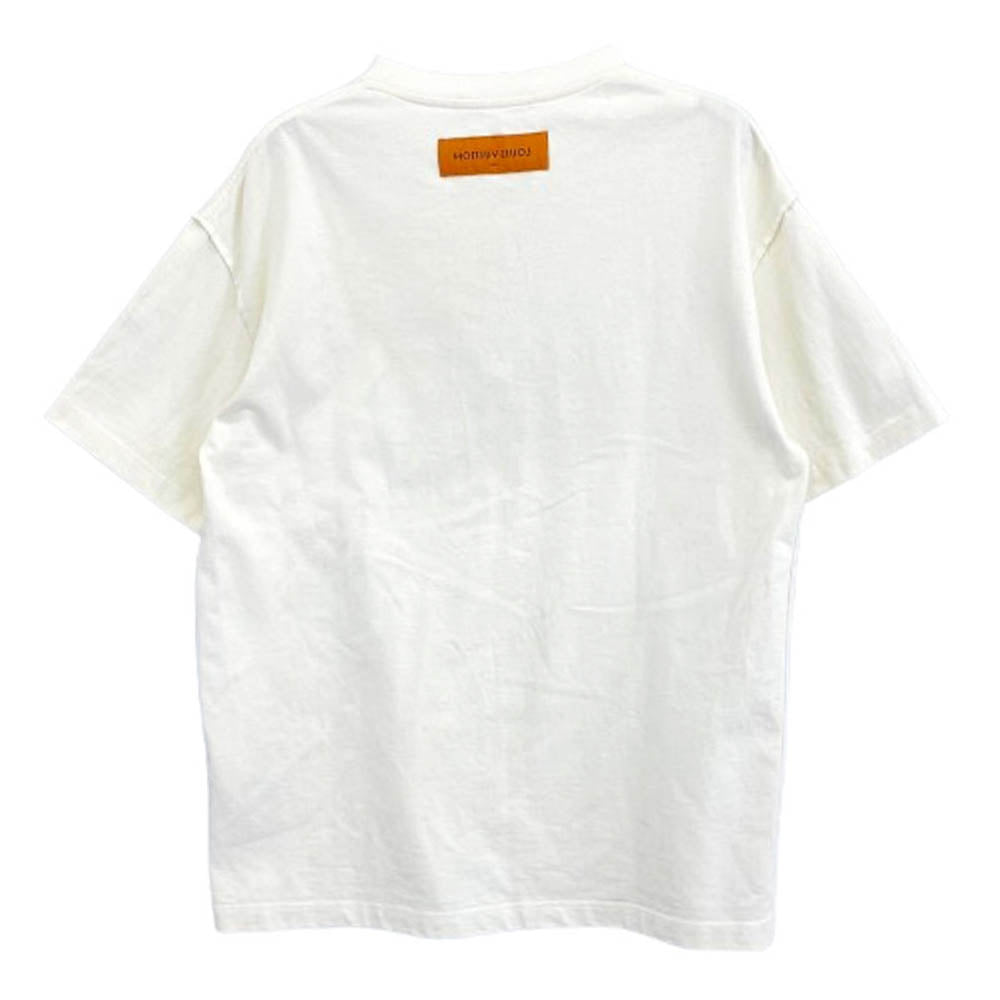 LOUIS VUITTON ルイ・ヴィトン 23SS RM231 NPL HOY78W レインボー ロゴプリント 虹 半袖 Tシャツ オフホワイト系 L【中古】