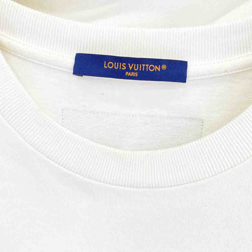 LOUIS VUITTON ルイ・ヴィトン 23SS RM231 NPL HOY78W レインボー ロゴプリント 虹 半袖 Tシャツ オフホワイト系 L【中古】