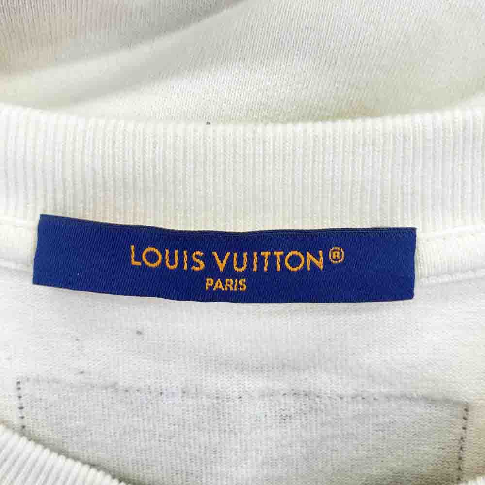LOUIS VUITTON ルイ・ヴィトン 23SS RM231 NPL HOY78W レインボー ロゴプリント 虹 半袖 Tシャツ オフホワイト系 L【中古】