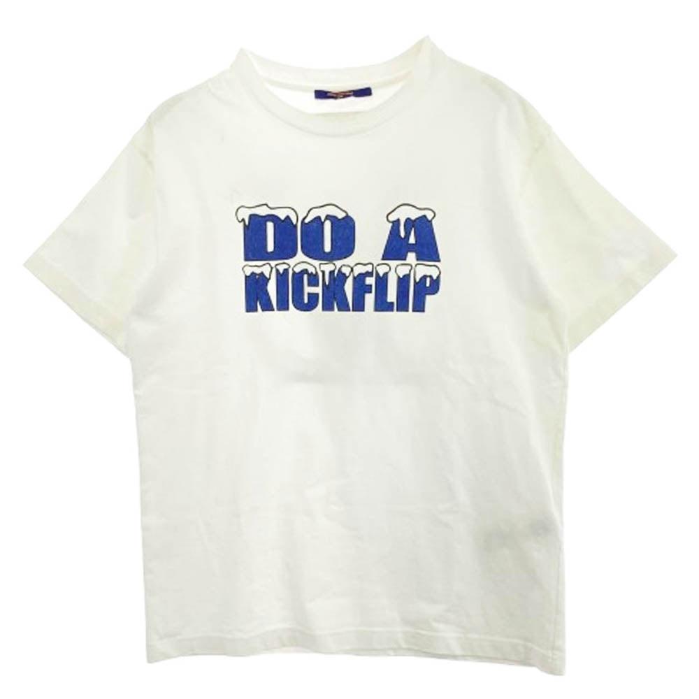 LOUIS VUITTON ルイ・ヴィトン 22SS RM221 NPL HMY98W DO A KICKFLIP ロゴプリント 半袖 Tシャツ ホワイト系 L【中古】