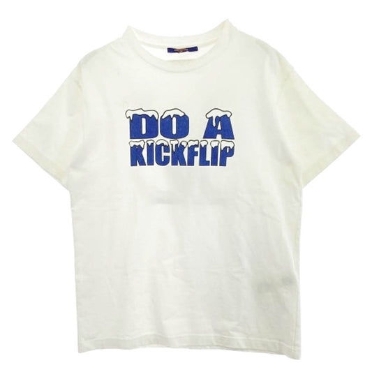 LOUIS VUITTON ルイ・ヴィトン 22SS RM221 NPL HMY98W DO A KICKFLIP ロゴプリント 半袖 Tシャツ ホワイト系 L【中古】