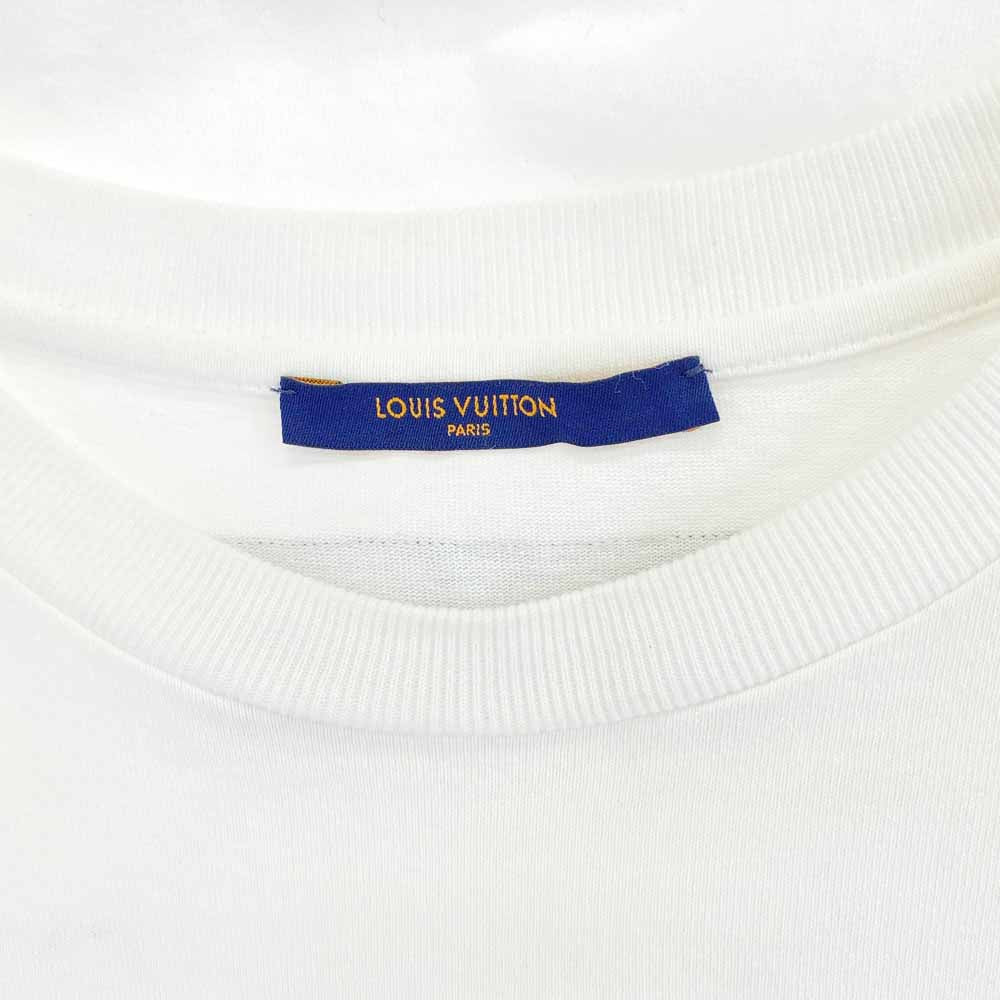 LOUIS VUITTON ルイ・ヴィトン 22SS RM221 NPL HMY98W DO A KICKFLIP ロゴプリント 半袖 Tシャツ ホワイト系 L【中古】
