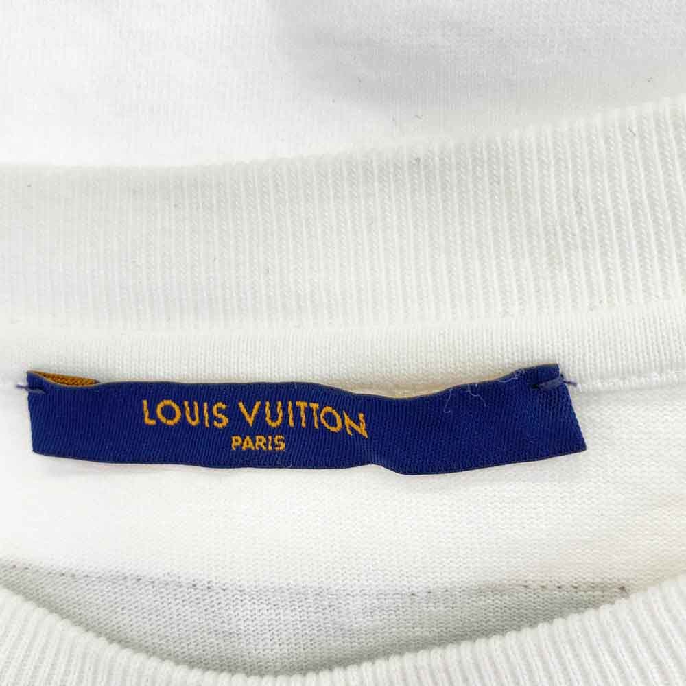 LOUIS VUITTON ルイ・ヴィトン 22SS RM221 NPL HMY98W DO A KICKFLIP ロゴプリント 半袖 Tシャツ ホワイト系 L【中古】