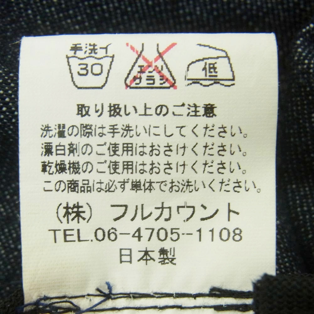 FULLCOUNT フルカウント 6235 DENIM HUNTING デニム ハンチング 帽子 コットン 日本製 インディゴブルー系 FREE【中古】