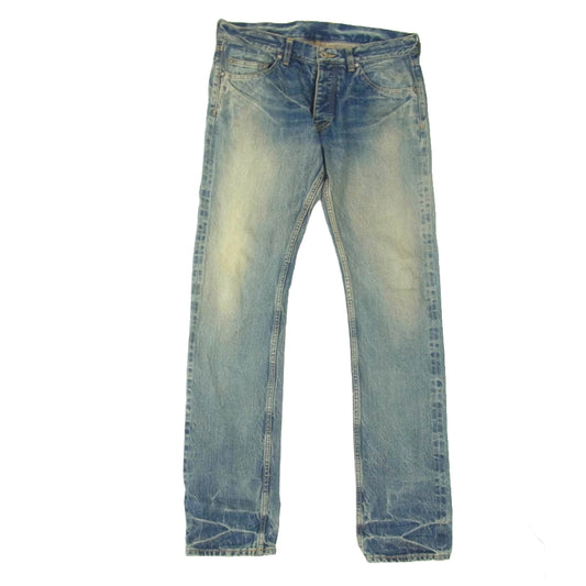 ISAMUKATAYAMA BACKLASH イサムカタヤマバックラッシュ 15SS 1519-01 ボタンフライ スリム セルビッチ デニムパンツ 赤耳 インディゴブルー系 L【中古】