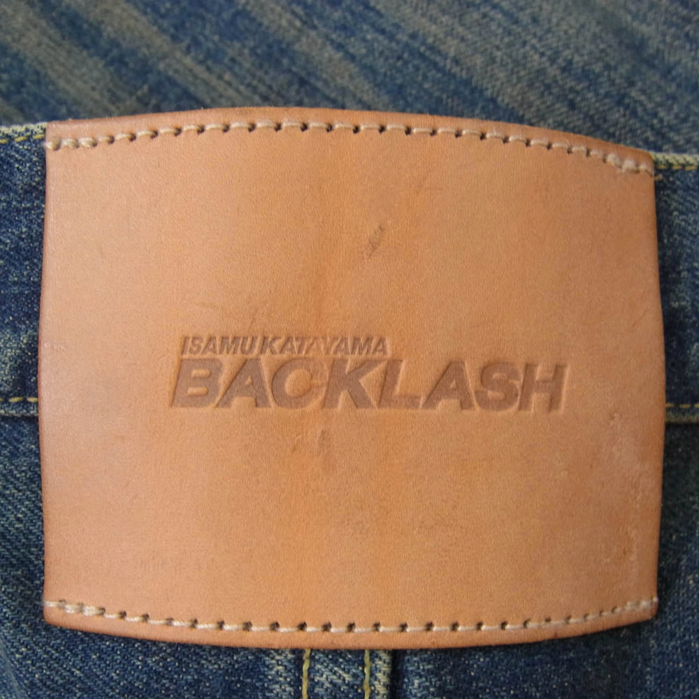 ISAMUKATAYAMA BACKLASH イサムカタヤマバックラッシュ 1483-01 クラッシュ加工 ボタンフライ スキニーデニムパンツ インディゴブルー系 L【中古】