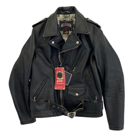 schott ショット 7823250078 110周年限定 658US ONE STAR RIDERS ワンスター レザー ダブル ライダース ジャケット 茶芯 ブラック系 38【中古】