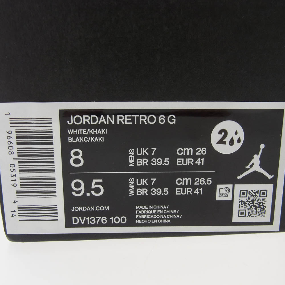 NIKE ナイキ DV1376-100 Air Jordan 6 Low Golf エアジョーダン6 ロー ゴルフ スニーカー ホワイト系 26cm【新古品】【未使用】【中古】