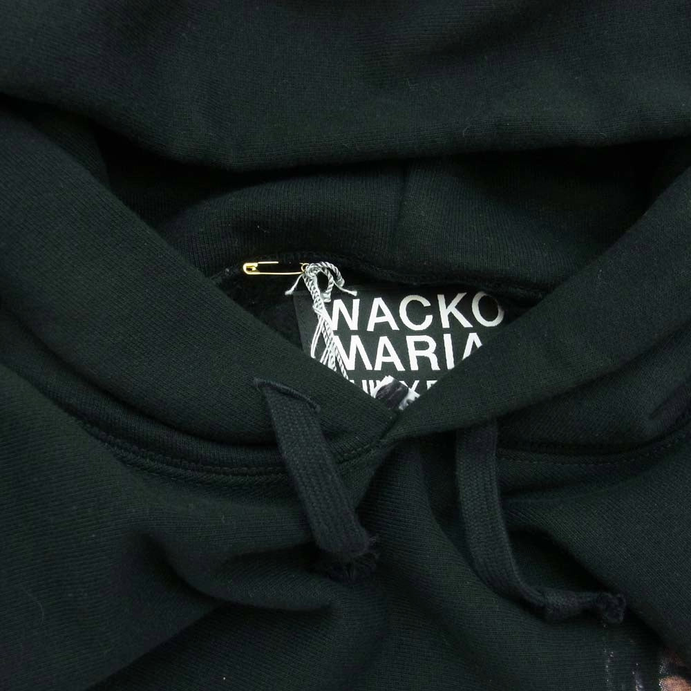 WACKO MARIA ワコマリア BOBMARLEY-WM-SS07 HEAVY WEIGHT PULLOVER HOODED SWEAT SHIRT ボブマーリー プリント プルオーバー パーカー ブラック系 M【中古】