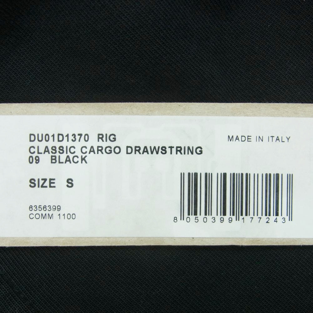 DRKSHDW ダークシャドウ DU01D1370-RIG RICK OWENS リックオウエンス CLASSIC CARGO DRAWSTRING ドローストリング クラシック カーゴ パンツ ブラック系 S【中古】