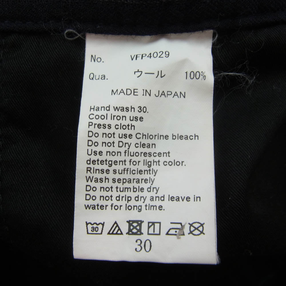 デニムバイヴァンキッシュアンドフラグメント VFP4029 Wool stripe tapered slacks pants ウール ストライプ テーパード スラックスパンツ ネイビー系 30【中古】