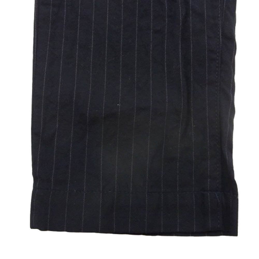 デニムバイヴァンキッシュアンドフラグメント VFP4029 Wool stripe tapered slacks pants ウール ストライプ テーパード スラックスパンツ ネイビー系 30【中古】