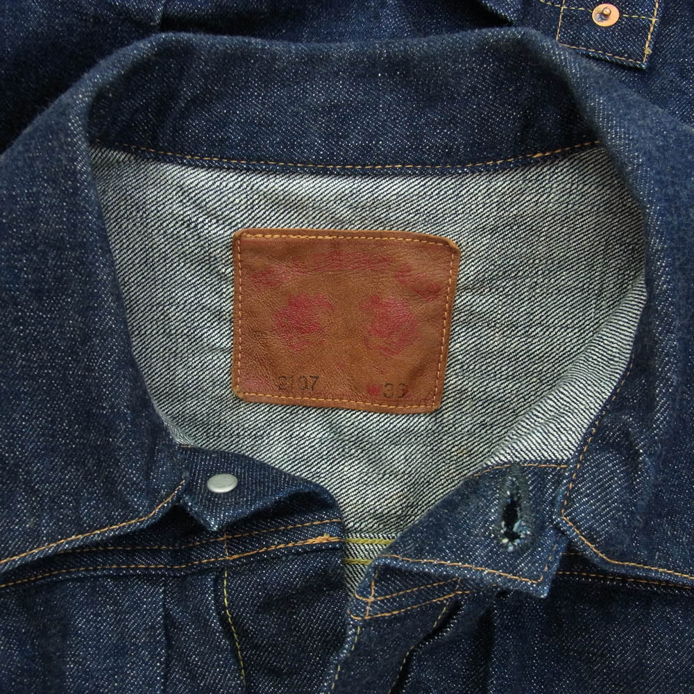 FULLCOUNT フルカウント 2107 13.7oz Type1 Denim Jacket タイプ 1 ワンウォッシュ デニムジャケット インディゴブルー系 36【中古】