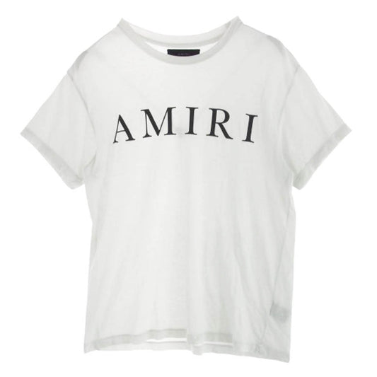 AMIRI アミリ ロゴ プリント 半袖 Tシャツ カットソー ホワイト系 XS【中古】