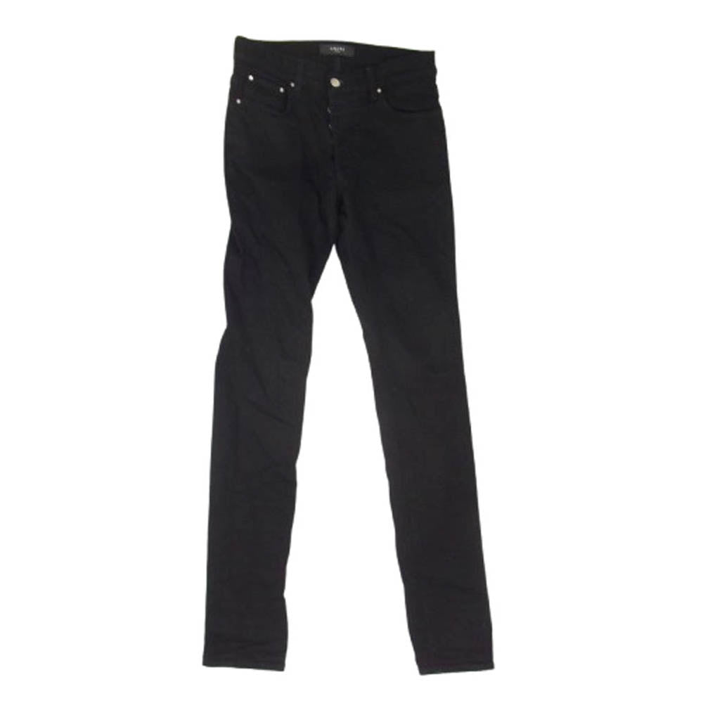 AMIRI アミリ ダメージ加工 ボタンフライ ストレッチ スキニー デニム パンツ ブラック系 30【中古】
