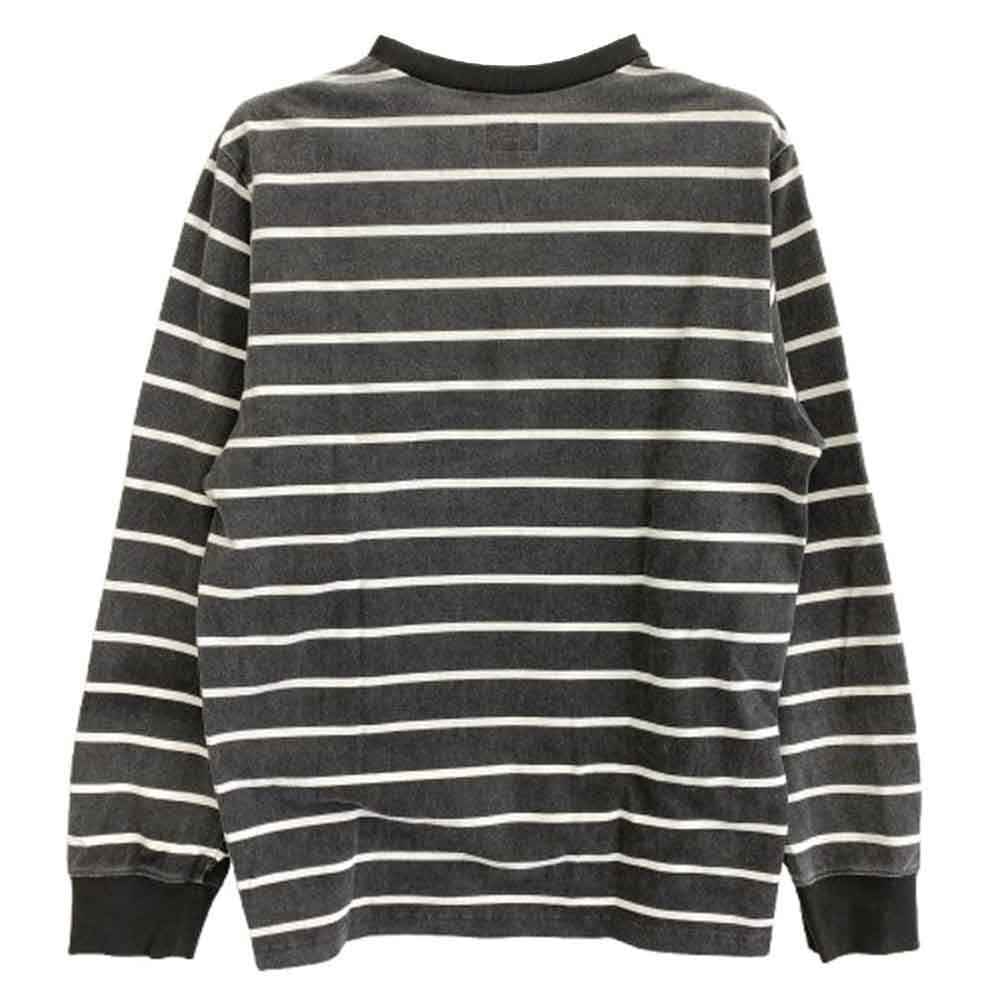 Supreme シュプリーム 19SS 19SS Printed Stripe Pique L/S Top プリント ストライプ 長袖 Tシャツ ブラック系 M【中古】