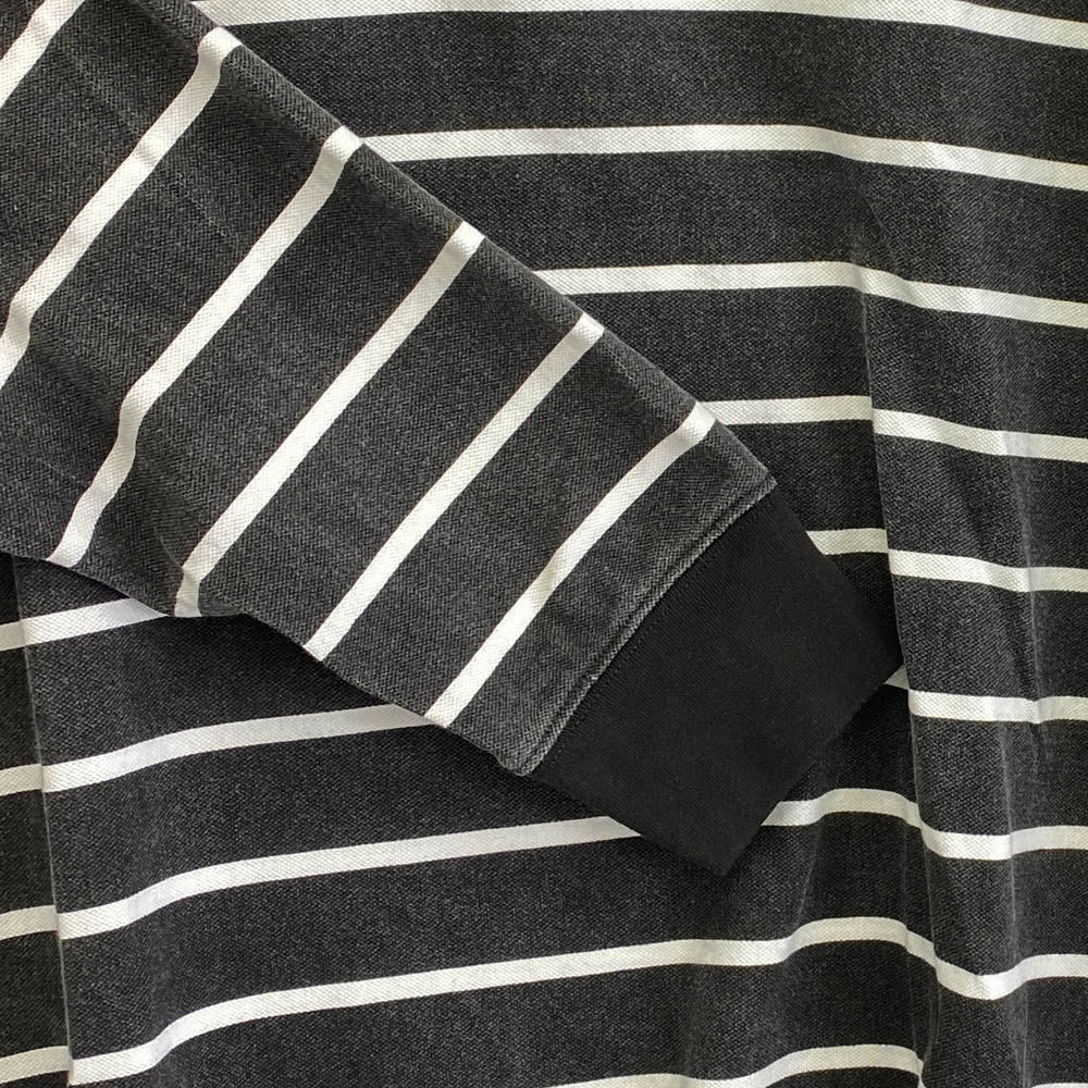 Supreme シュプリーム 19SS 19SS Printed Stripe Pique L/S Top プリント ストライプ 長袖 Tシャツ ブラック系 M【中古】