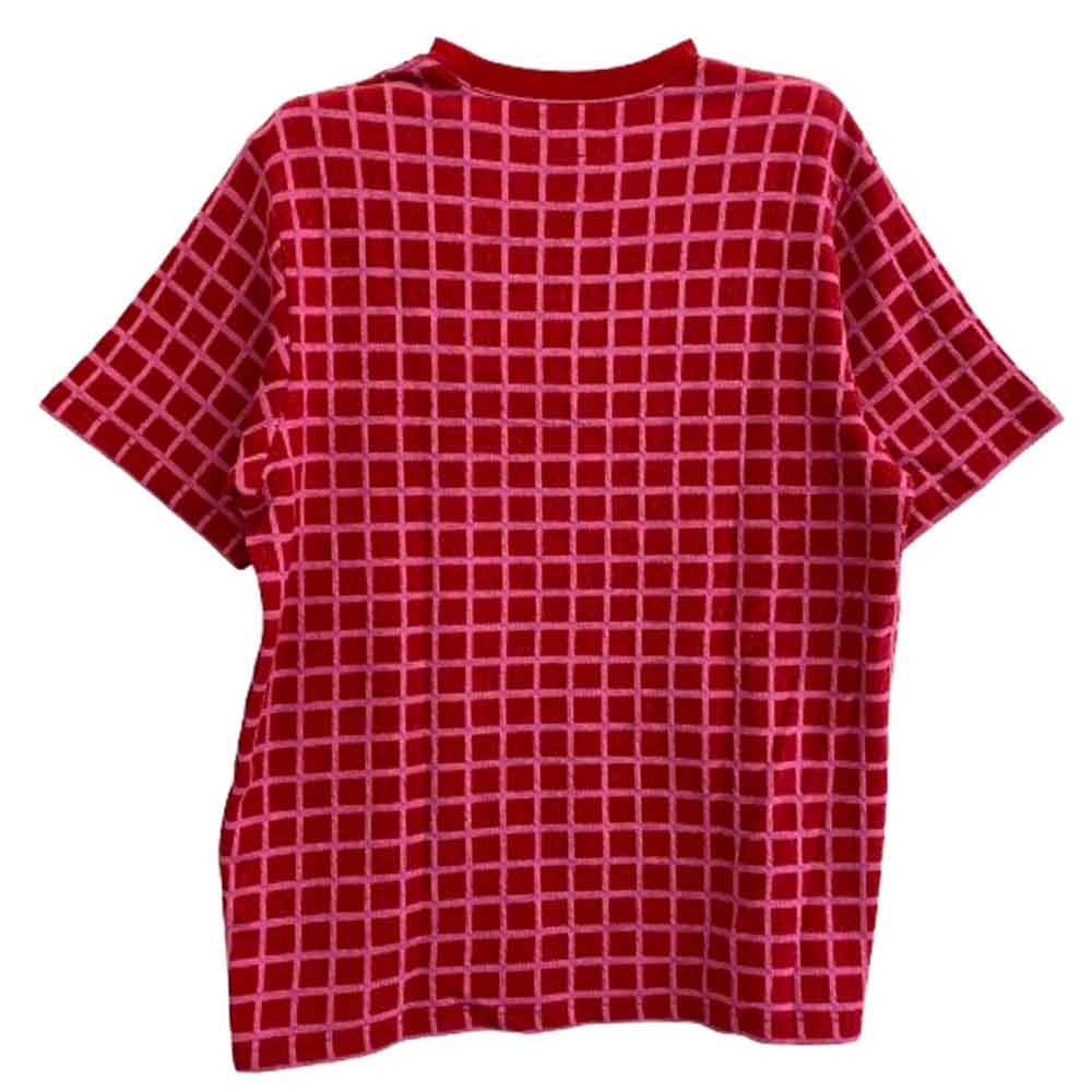 Supreme シュプリーム 19SS Grid Jacquard S/S Top グリッド ジャガード 半袖 Ｔシャツ レッド系 M【中古】