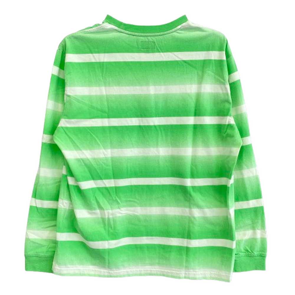 Supreme シュプリーム 20SS Fade Stripe L/S Top フェードストライプ 長袖 Tシャツ ライトグリーン系 M【中古】