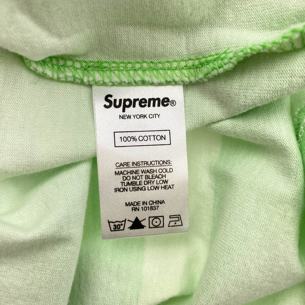 Supreme シュプリーム 20SS Fade Stripe L/S Top フェードストライプ 長袖 Tシャツ ライトグリーン系 M【中古】