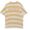 Supreme シュプリーム 21AW Printed Stripe S/S Top プリント ストライプ 半袖 Tシャツ オレンジ系 ホワイト系 L【中古】
