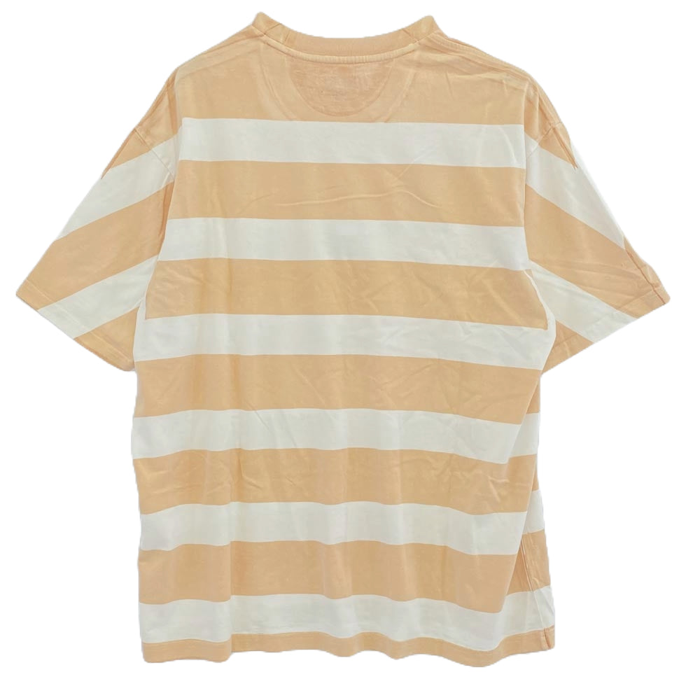 Supreme シュプリーム 21AW Printed Stripe S/S Top プリント ストライプ 半袖 Tシャツ オレンジ系 ホワイト系 L【中古】