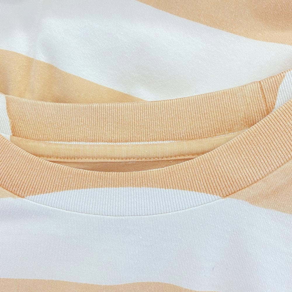 Supreme シュプリーム 21AW Printed Stripe S/S Top プリント ストライプ 半袖 Tシャツ オレンジ系 ホワイト系 L【中古】