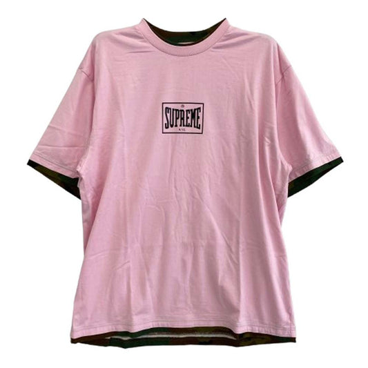 Supreme シュプリーム 22SS Layered S/S Top レイヤード 半袖 Tシャツ ピンク系 L【中古】